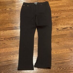 Re/Done High Rise Straight/Relaxed Leg Denim With Split Hem Size 31 Tall Black